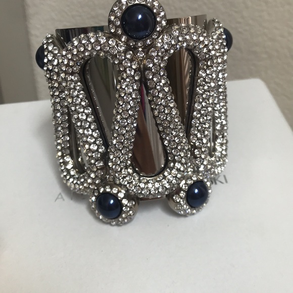 Rare K.L Swarovski Atelier Silver Blue Mysterious Snake Cuff. M - Picture 8 of 10